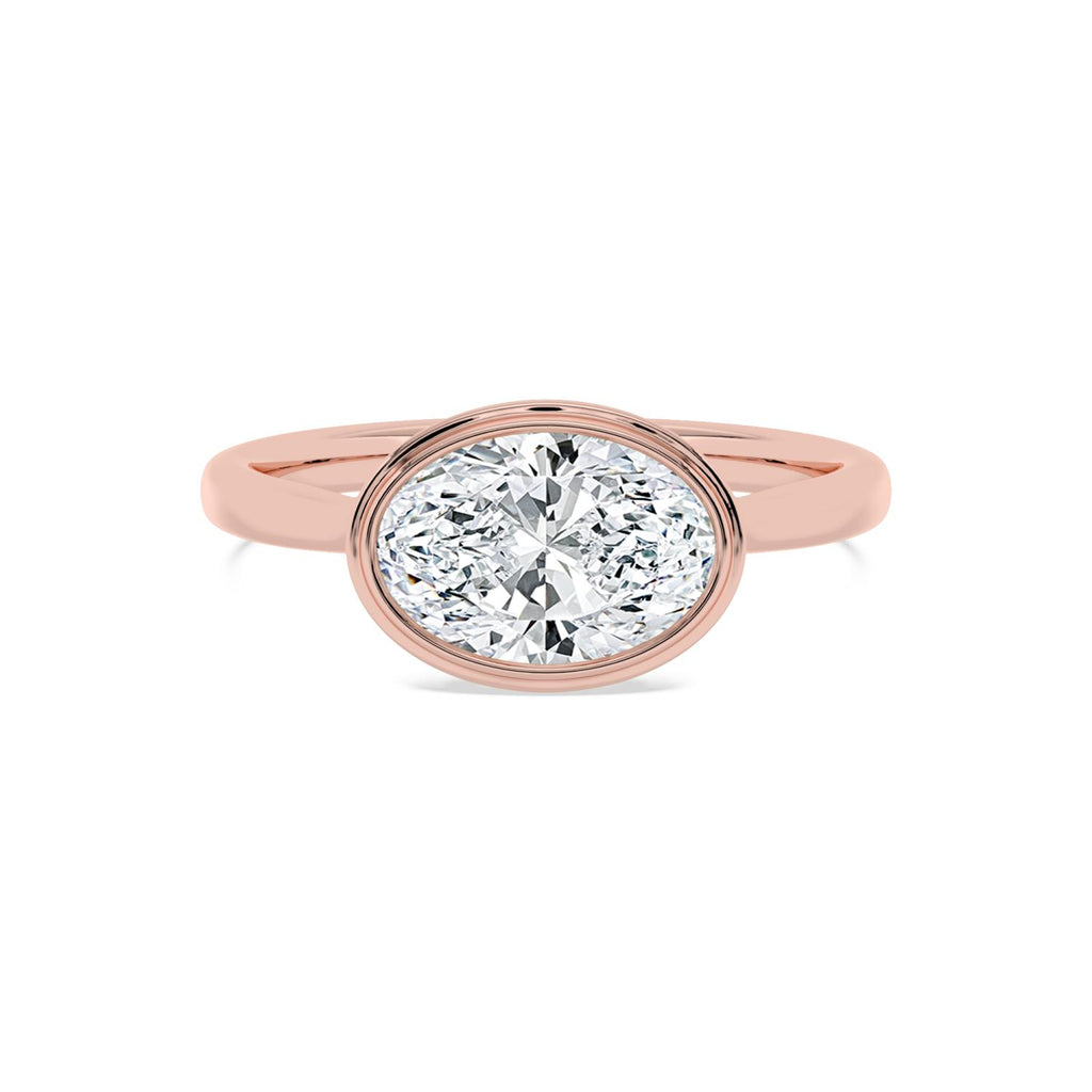 Maria Oval Bezel Ring in Rose Gold - product image 1
