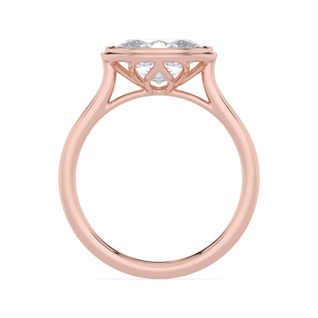 Maria Oval Bezel Ring - rose gold product image 4