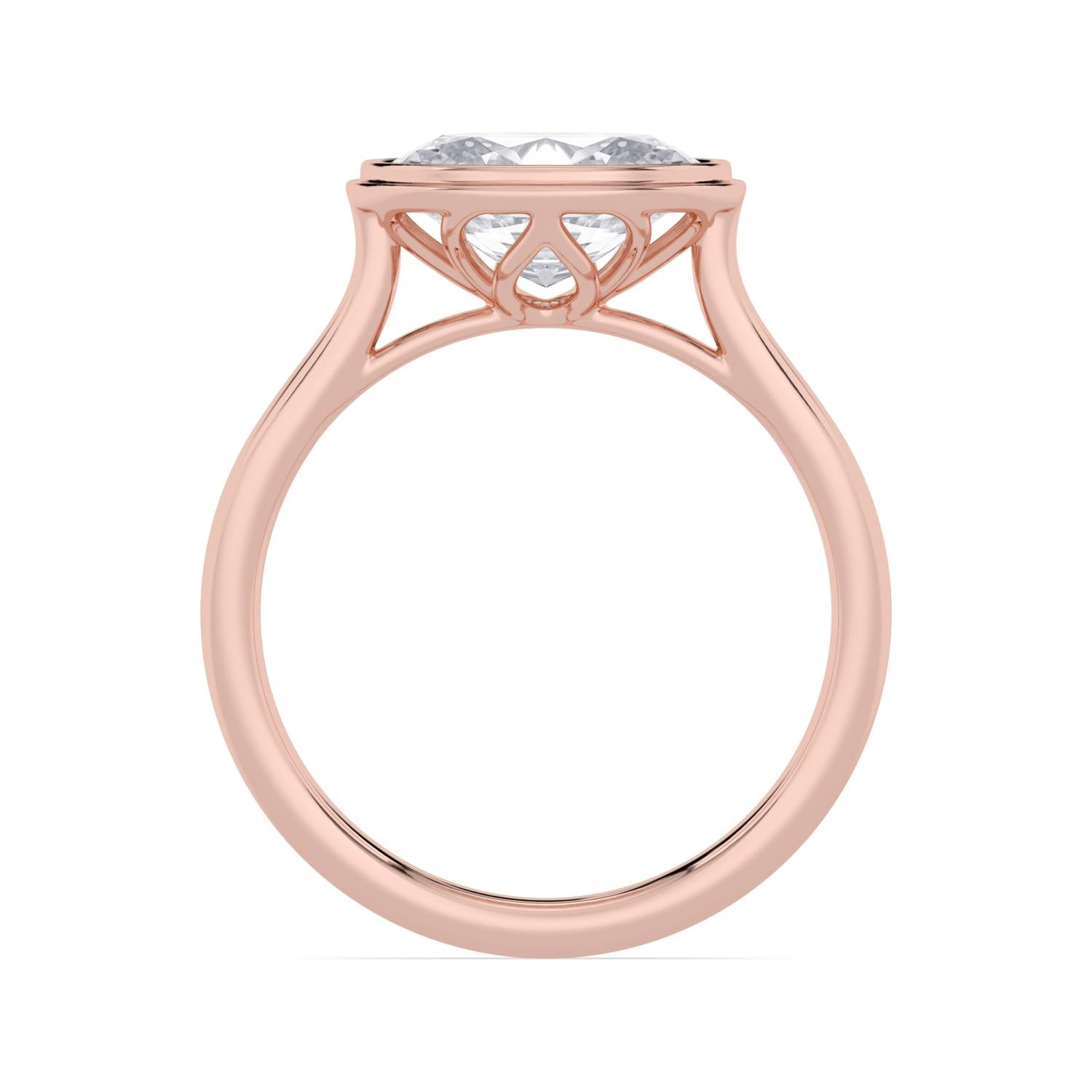 Maria Oval Bezel Ring - rose gold product image 4