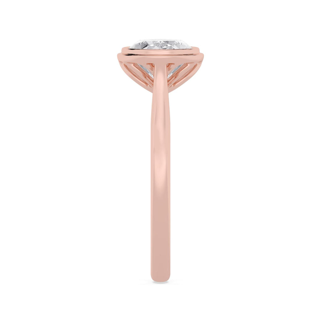 Maria Oval Bezel Ring - rose gold product image 5