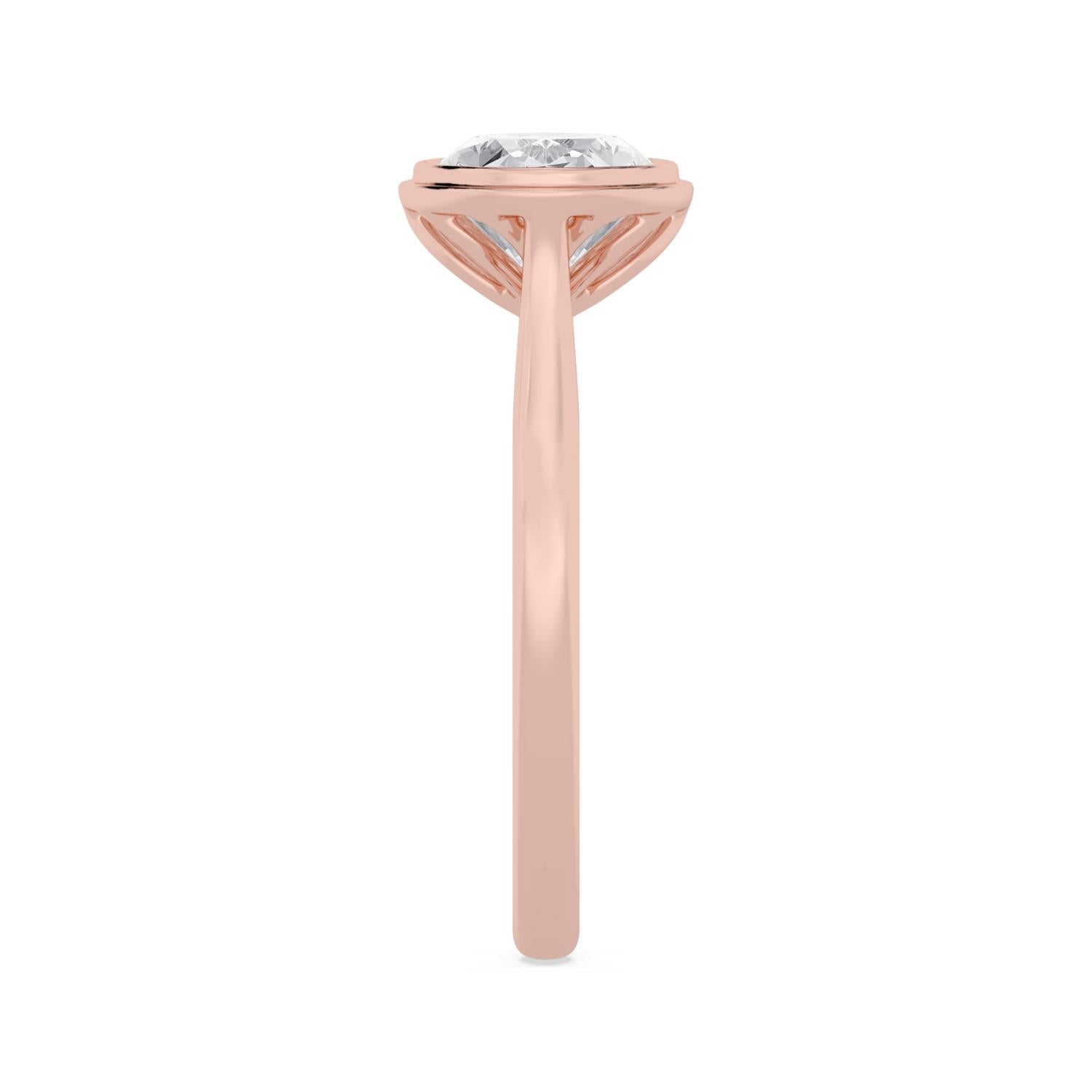 Maria Oval Bezel Ring - rose gold product image 5