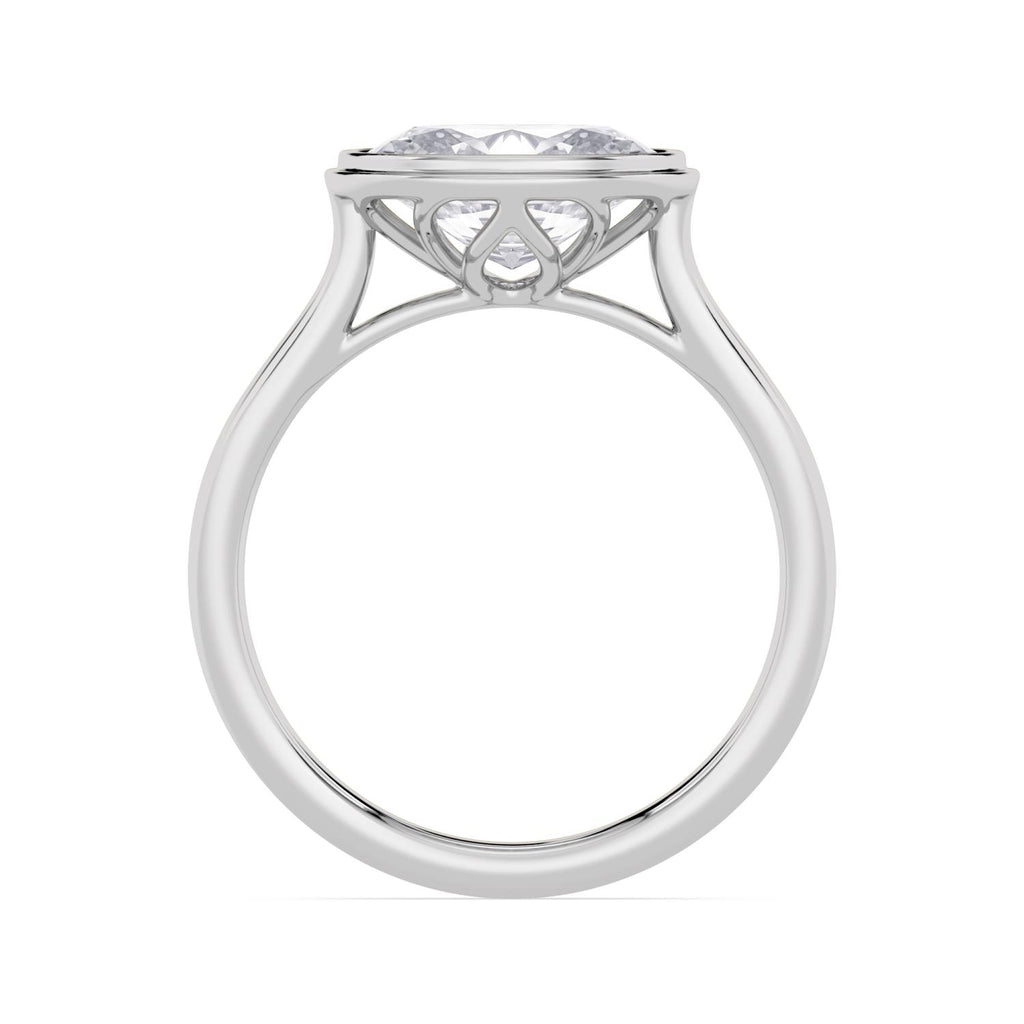 Maria Oval Bezel Ring - white gold product image 4