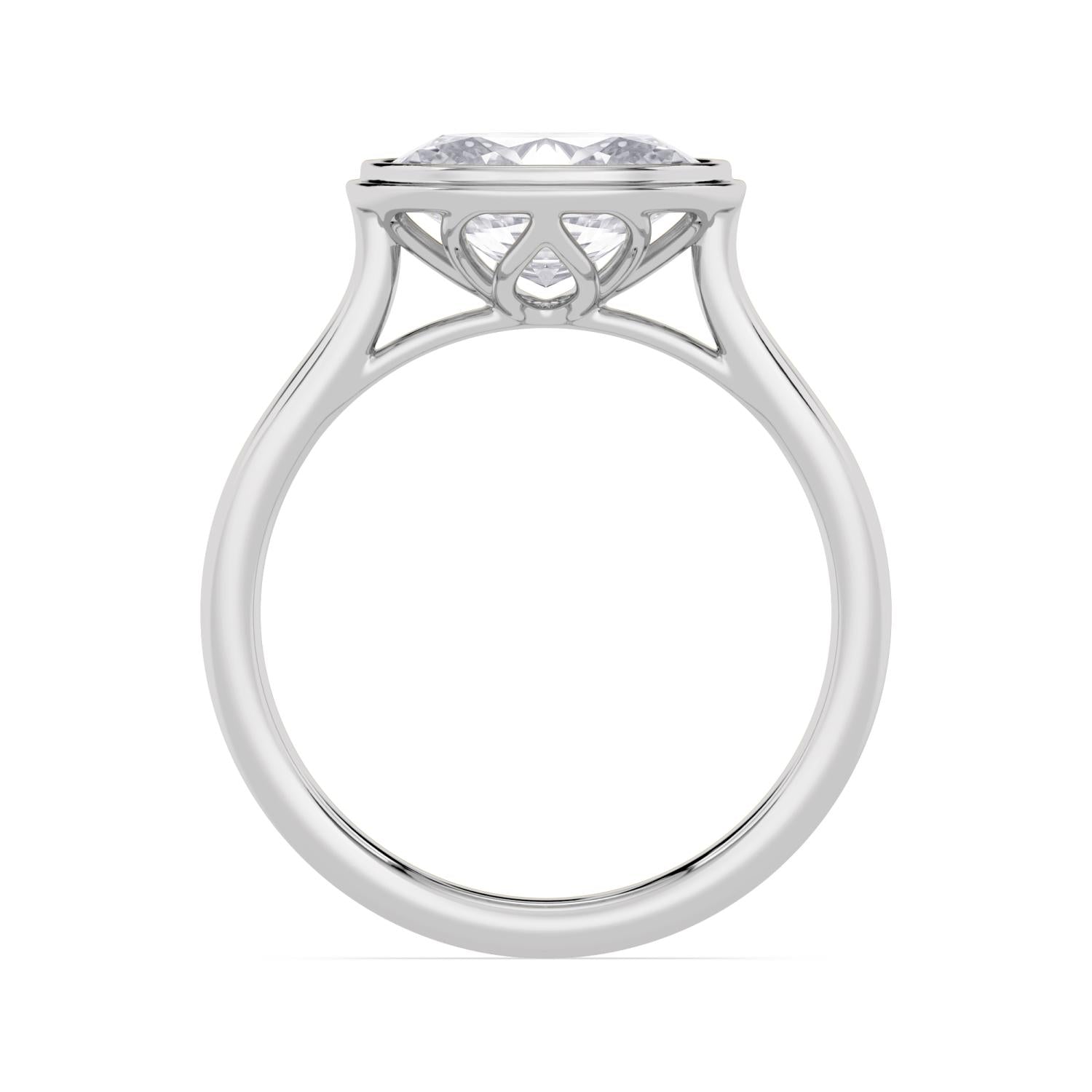 Maria Oval Bezel Ring - white gold product image 4