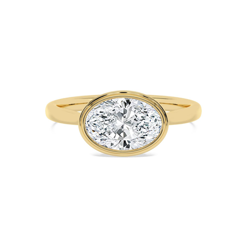 Maria Oval Bezel Ring in Yellow Gold - product image 1