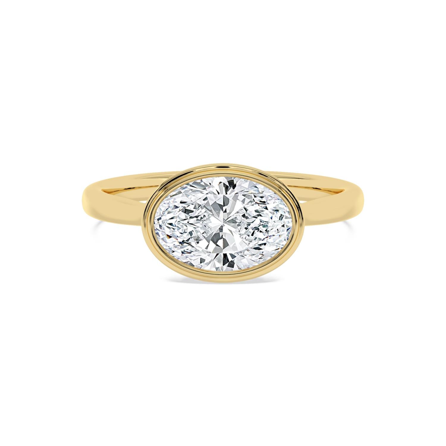 Maria Oval Bezel Ring in Yellow Gold - product image 1