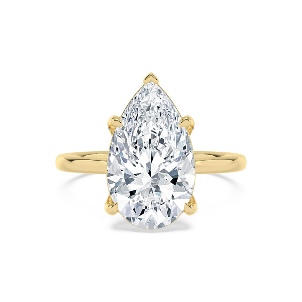 Seraphina Pear Grande Engagement Ring - 14ct yellow gold product-only view 1