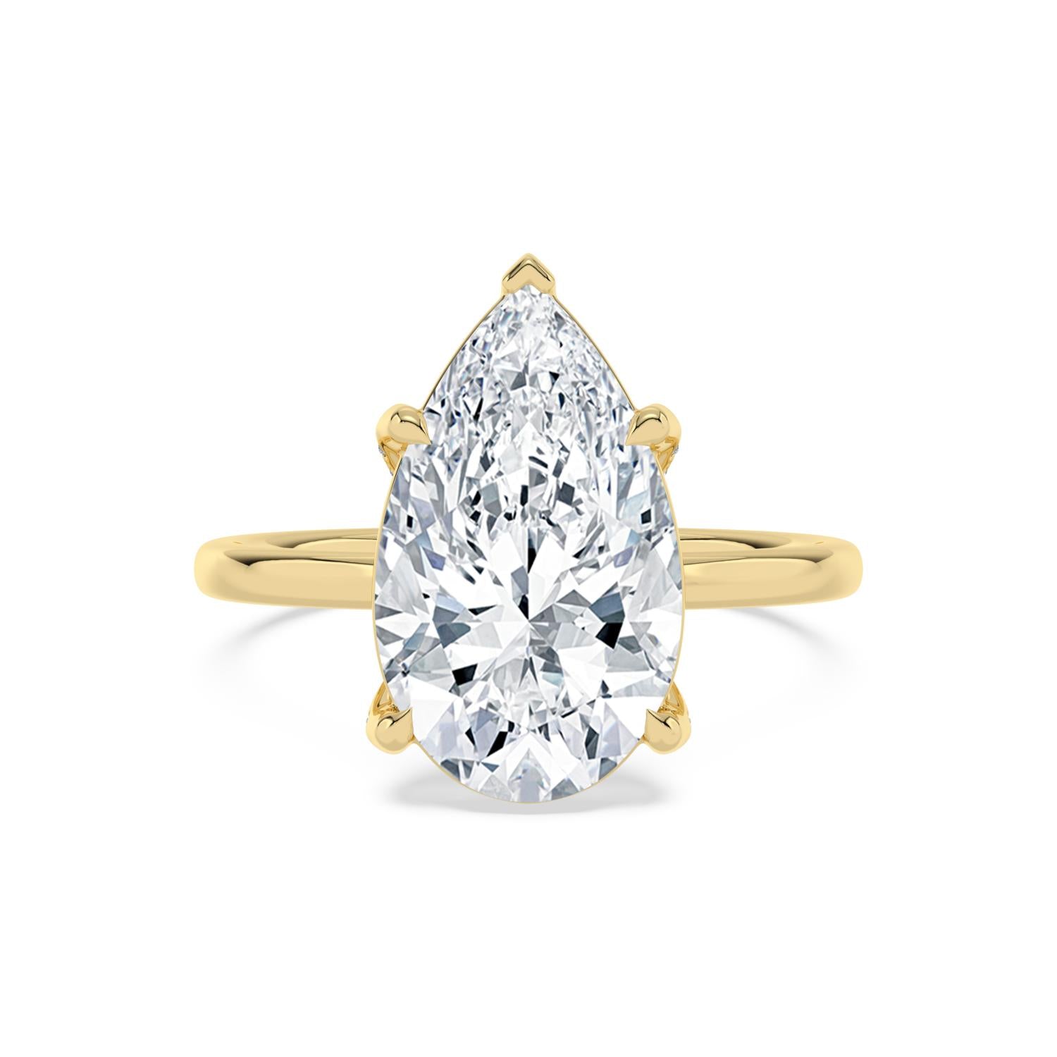 Seraphina Pear Grande Engagement Ring - 14ct yellow gold product-only view 1