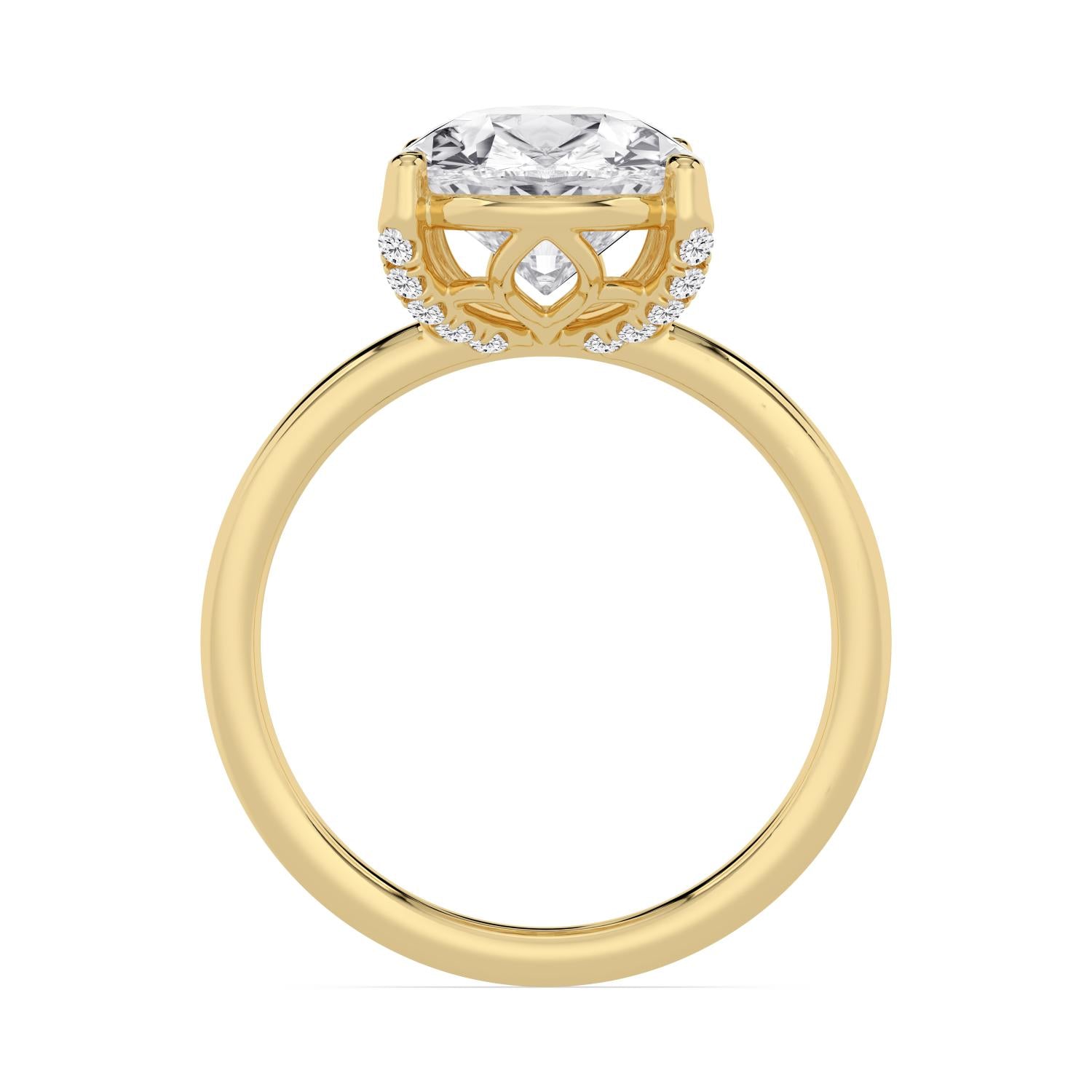 Seraphina Pear Grande Engagement Ring - 14ct yellow gold product-only view 2