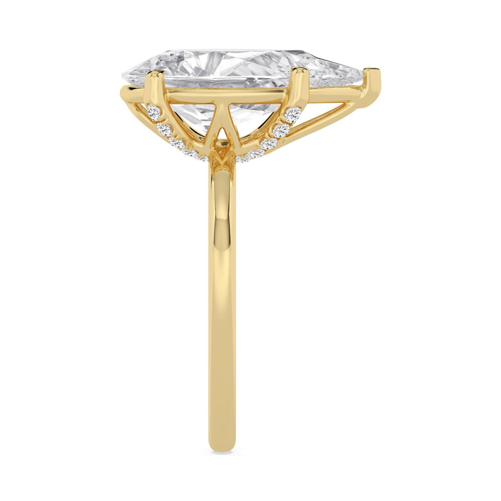 Seraphina Pear Grande Engagement Ring - 14ct yellow gold product-only view 3
