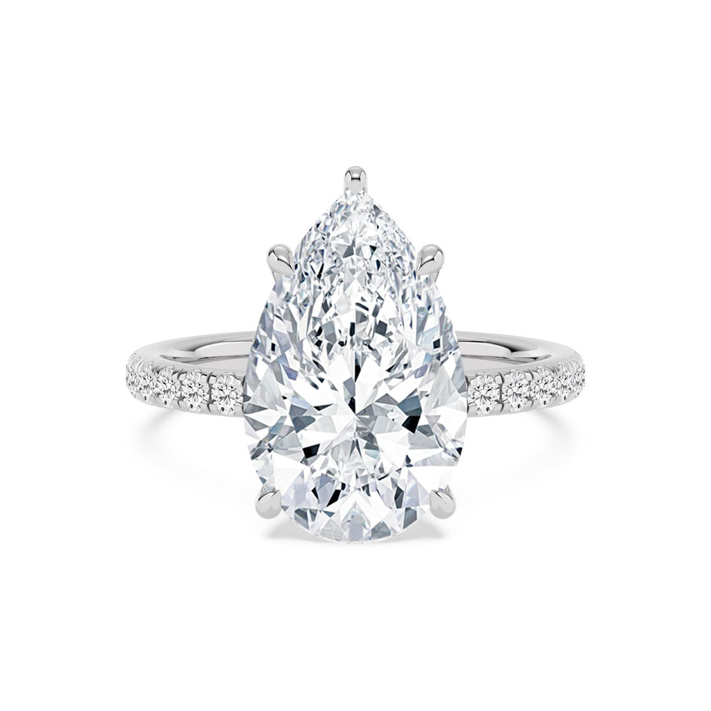 Bianca Pear Grande Engagement Ring - 14ct white gold product-only view 1