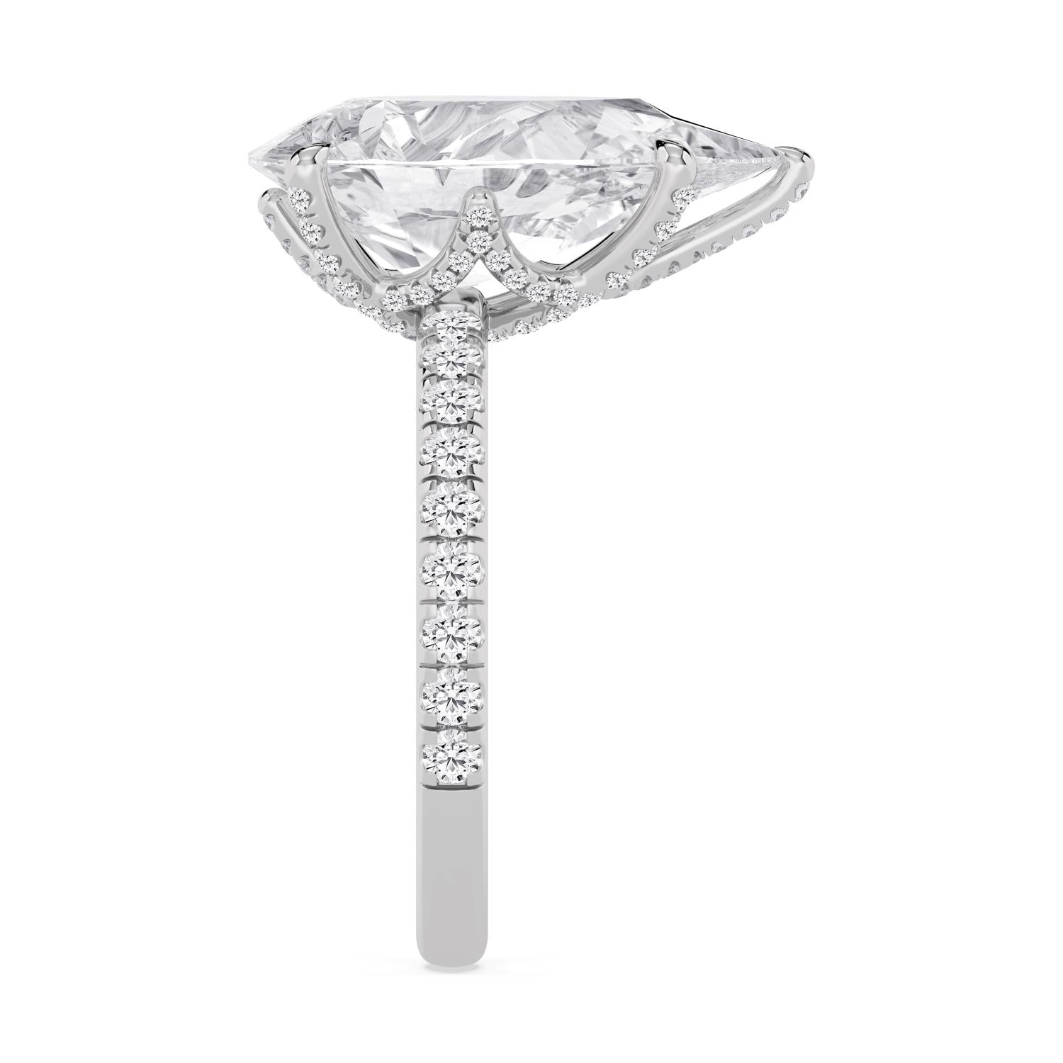 Bianca Pear Grande Engagement Ring - 14ct white gold product-only view 3