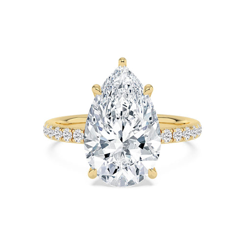 Bianca Pear Grande Engagement Ring - yellow gold - front view