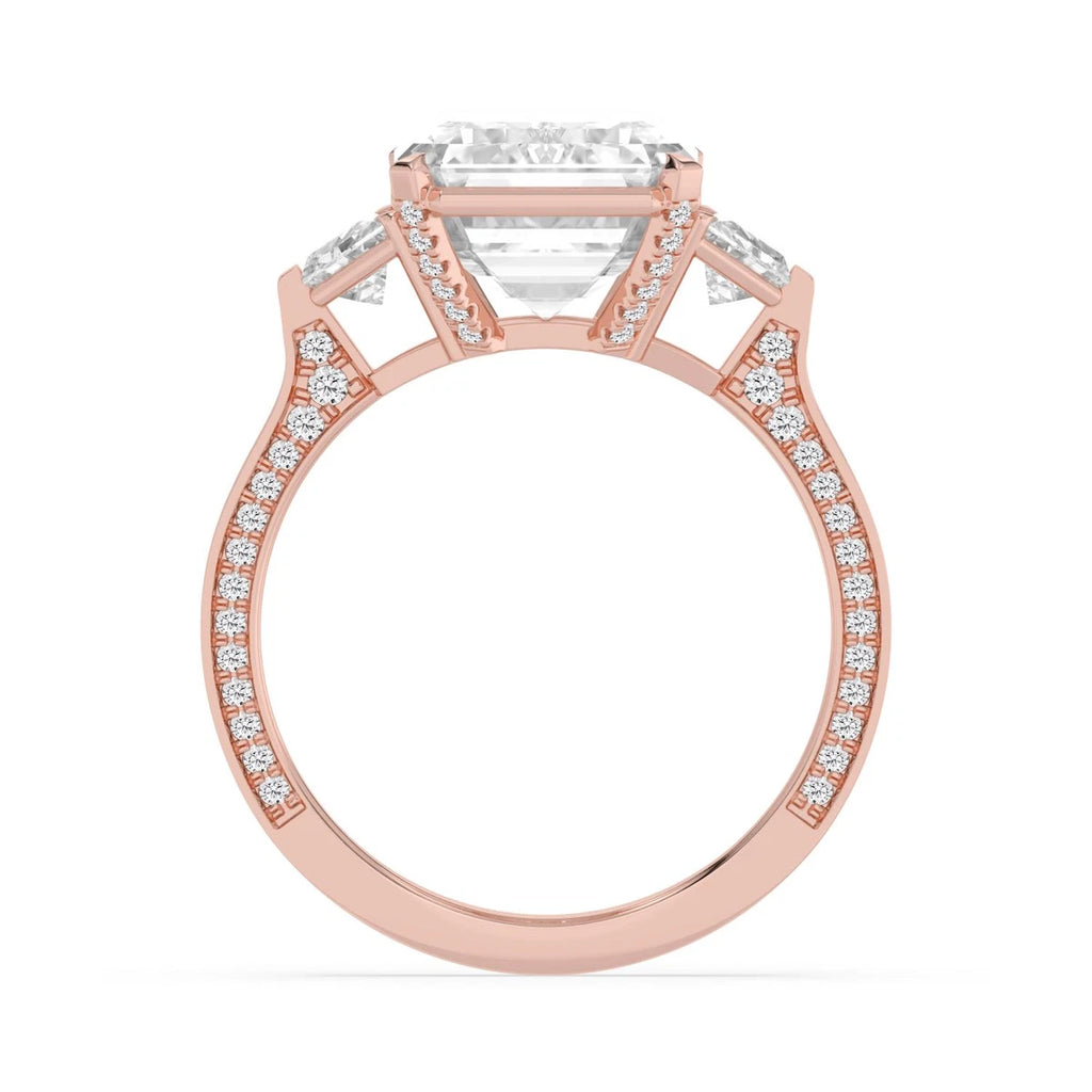 Firenze Emerald Grande Engagement Ring - rose gold - detail view - SJR62804EM-R-4