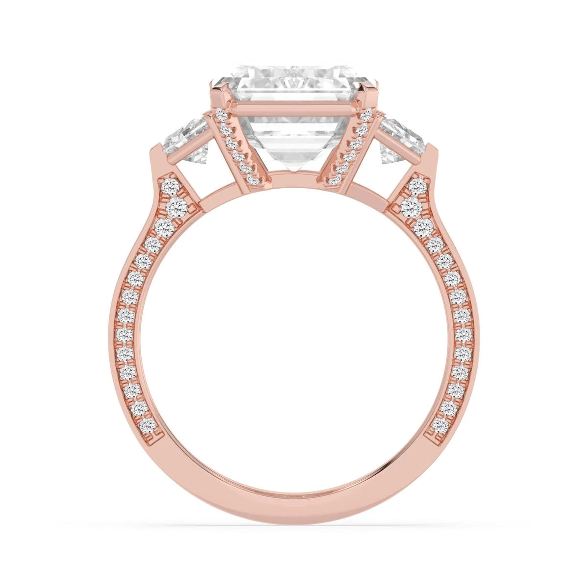 Firenze Emerald Grande Engagement Ring - rose gold - detail view - SJR62804EM-R-4