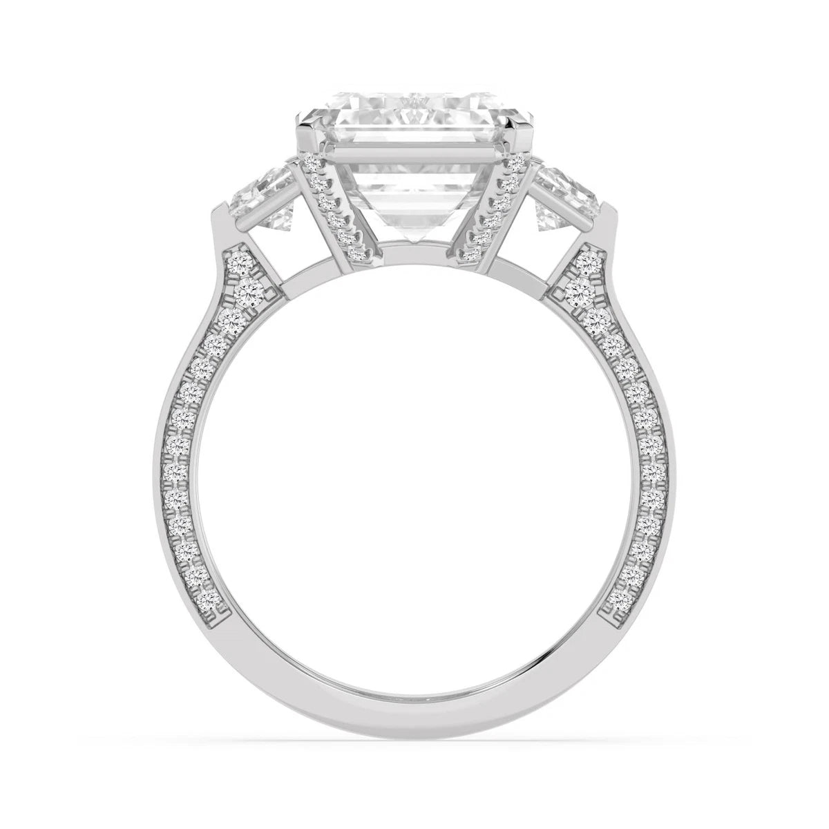 Firenze Emerald Grande Engagement Ring - white gold - detail view - SJR62804EM-W-4