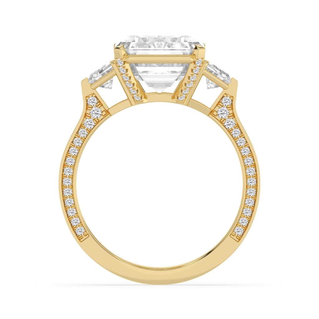 Firenze Emerald Grande Engagement Ring - 14ct yellow gold product-only view 2
