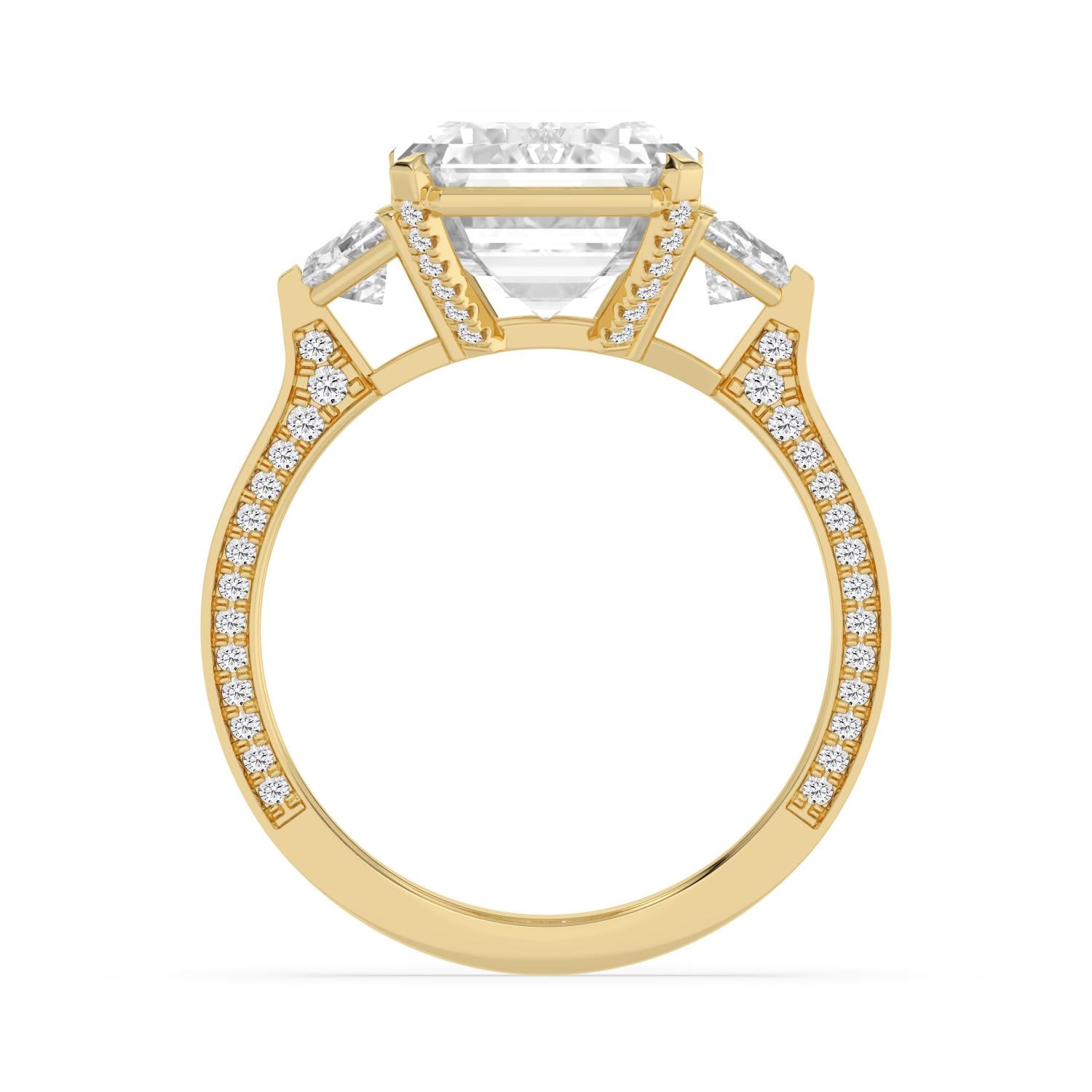 Firenze Emerald Grande Engagement Ring - 14ct yellow gold product-only view 2