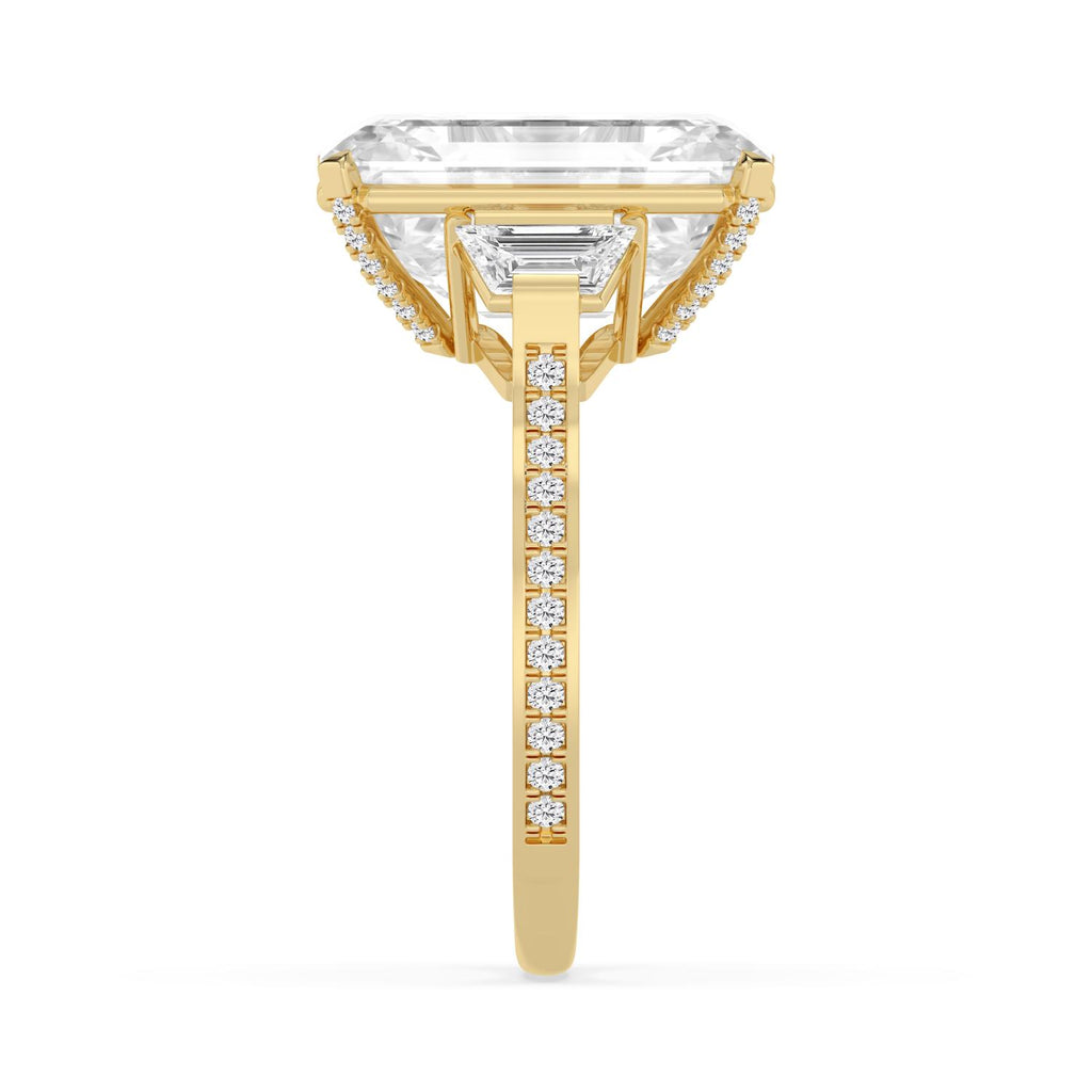 Firenze Emerald Grande Engagement Ring - 14ct yellow gold product-only view 3