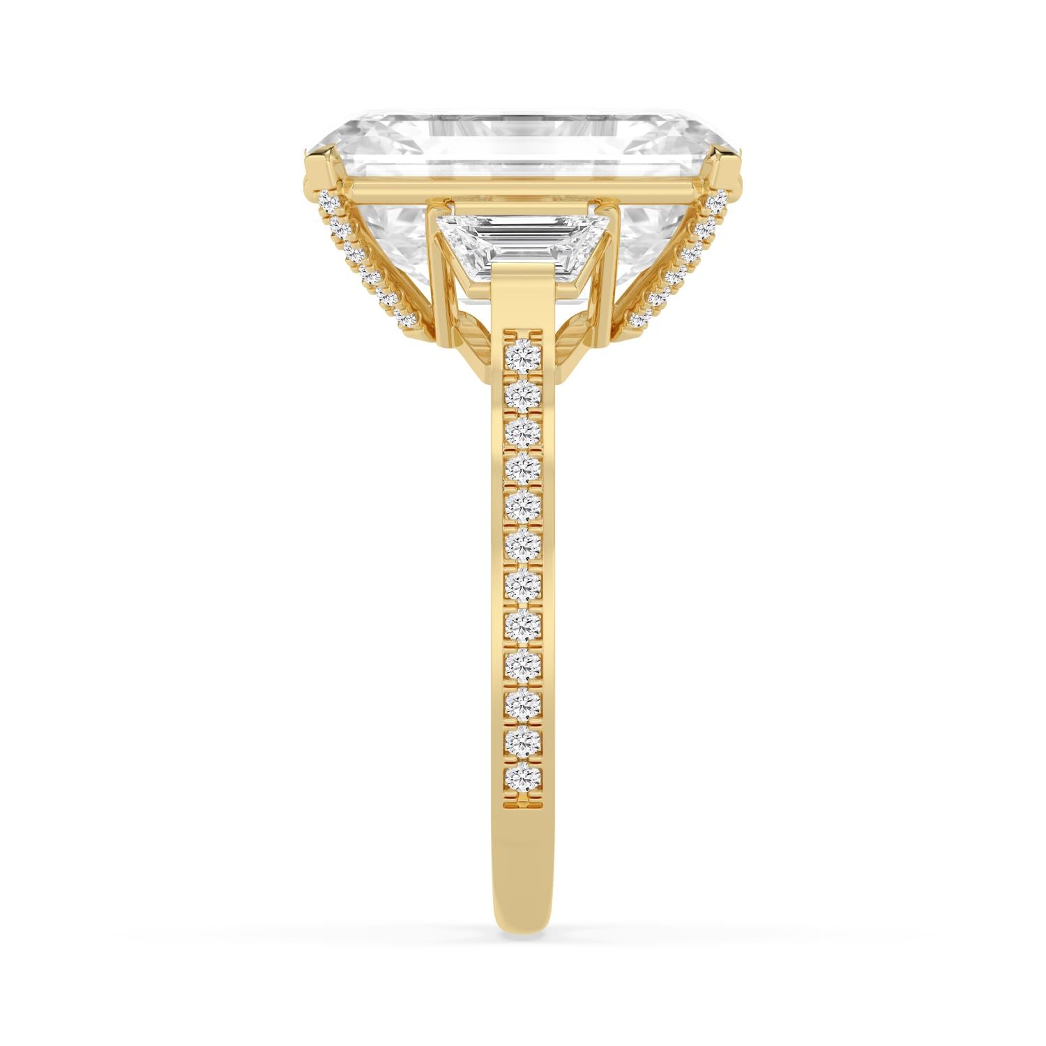 Firenze Emerald Grande Engagement Ring - 14ct yellow gold product-only view 3