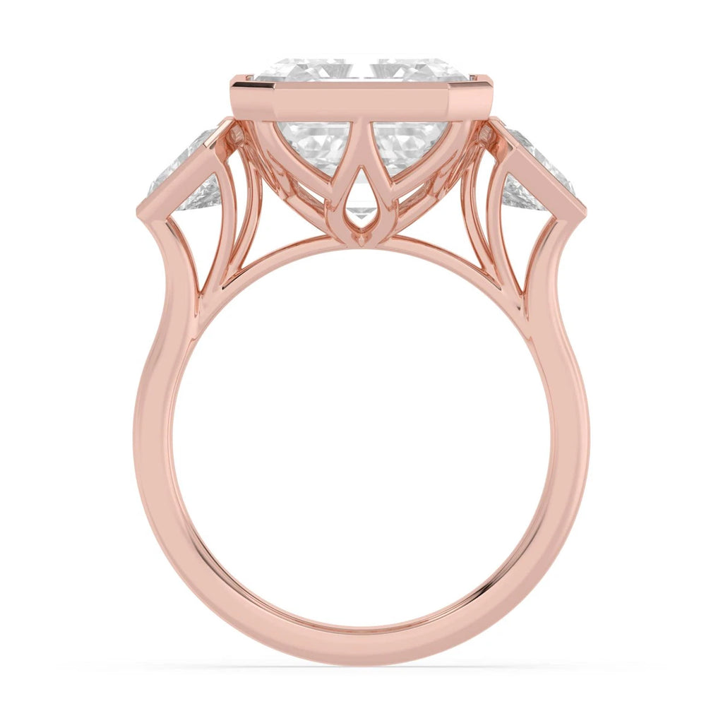 Milana Asscher Grande Engagement Ring - rose gold - detail view - SJR62833ASS-R-4