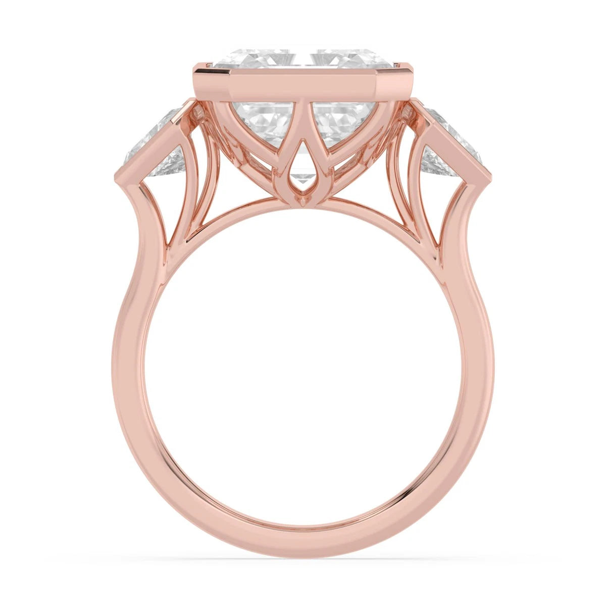 Milana Asscher Grande Engagement Ring - rose gold - detail view - SJR62833ASS-R-4