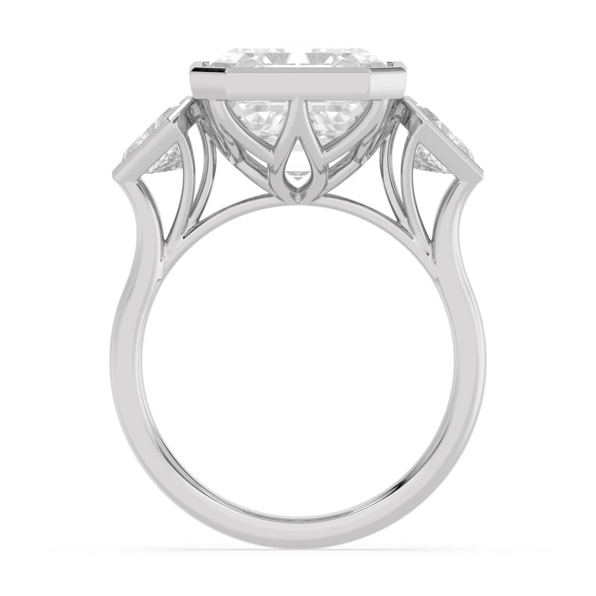 Milana Asscher Grande Engagement Ring - white gold - detail view - SJR62833ASS-W-4
