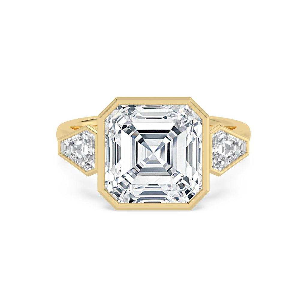 Milana Asscher Grande Engagement Ring - 14ct yellow gold product-only view 1