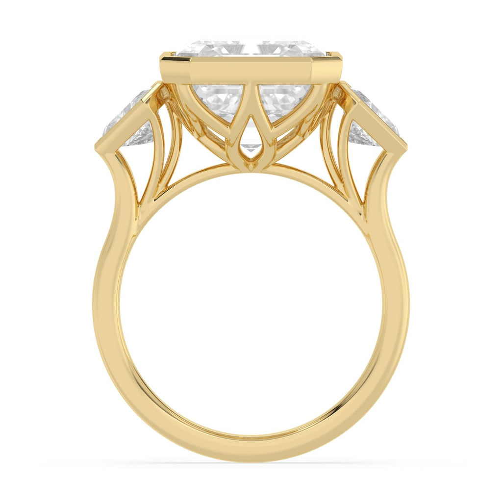 Milana Asscher Grande Engagement Ring - 14ct yellow gold product-only view 2
