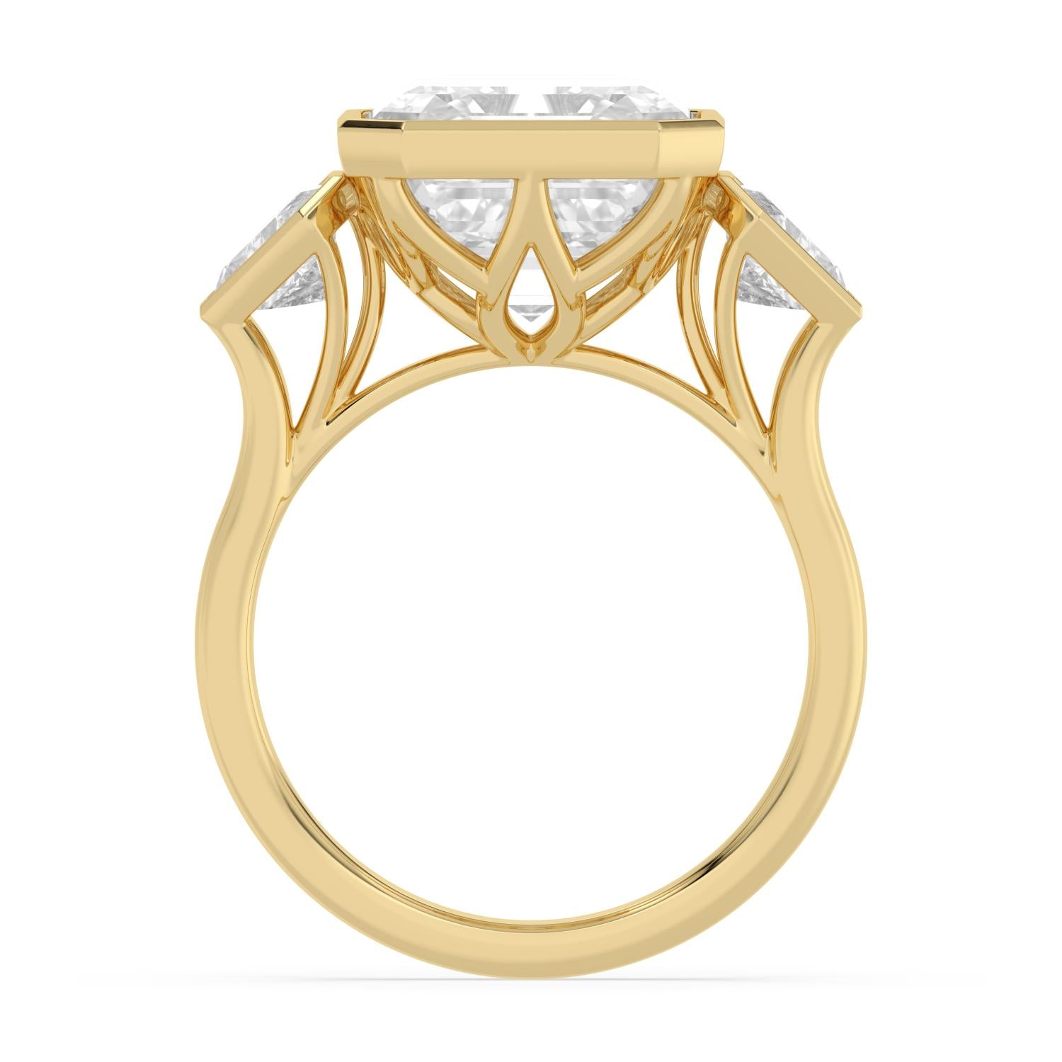 Milana Asscher Grande Engagement Ring - 14ct yellow gold product-only view 2