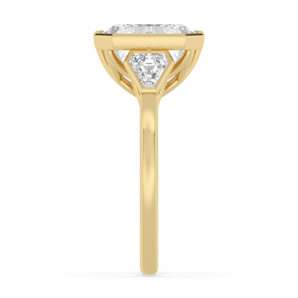 Milana Asscher Grande Engagement Ring - 14ct yellow gold product-only view 3