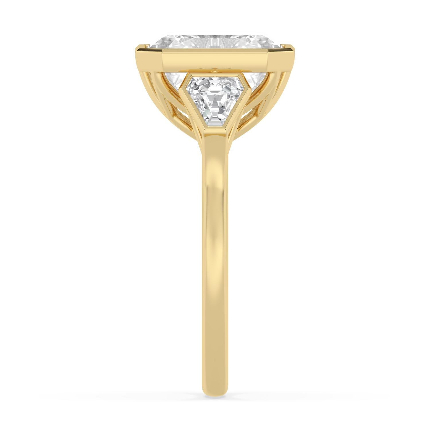 Milana Asscher Grande Engagement Ring - 14ct yellow gold product-only view 3