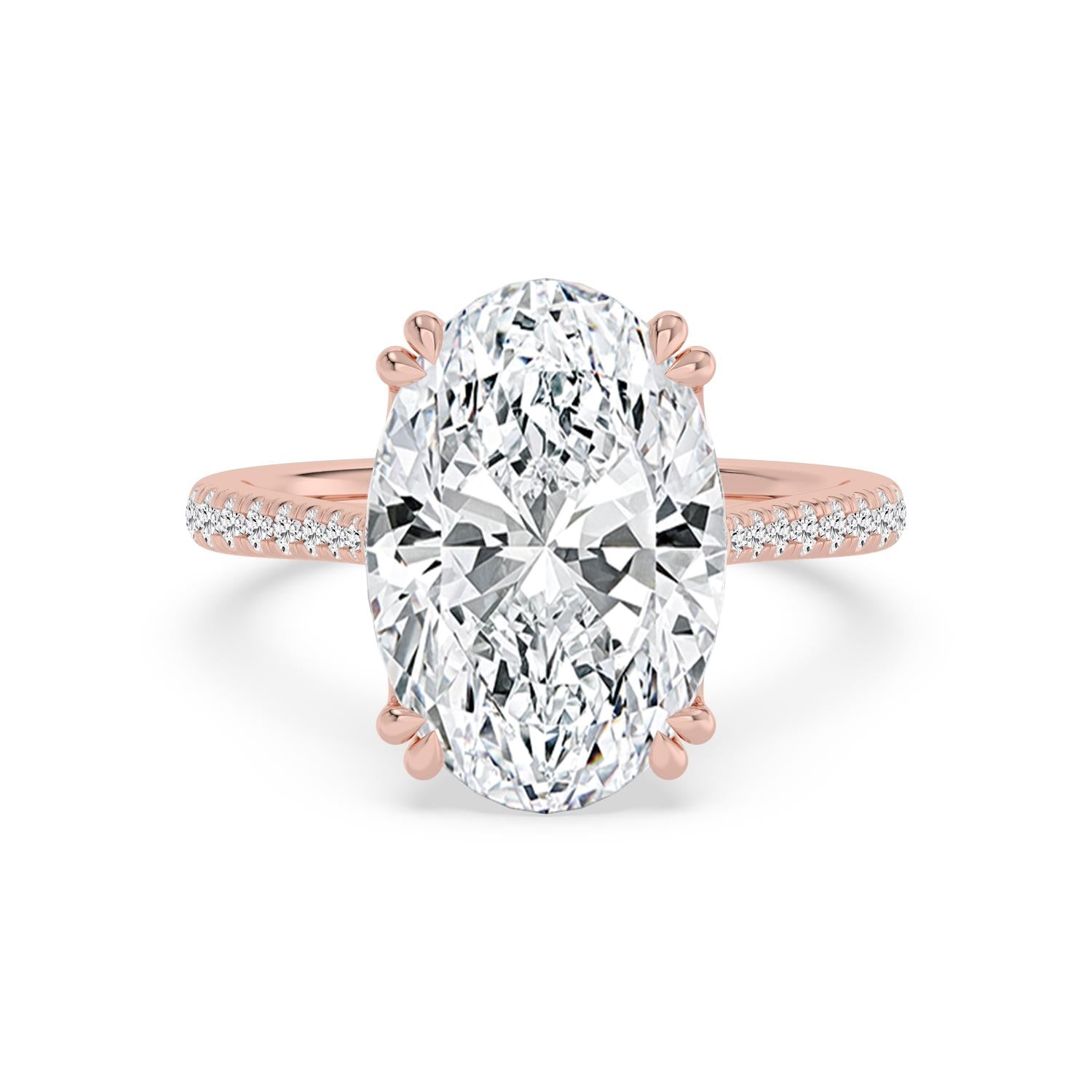 Portofino Oval Grande Engagement Ring - rose gold - front view