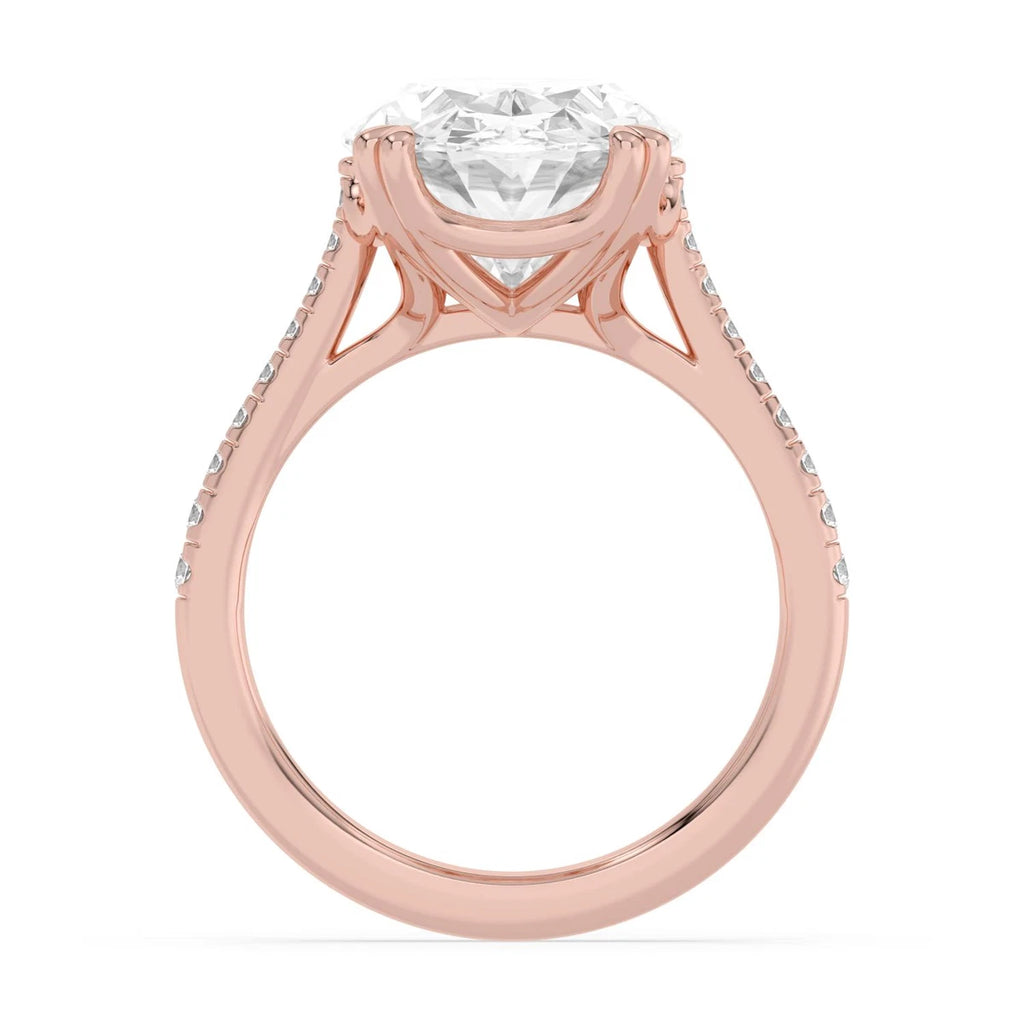 Portofino Oval Grande Engagement Ring - rose gold - detail view - SJR62982OV-R-4