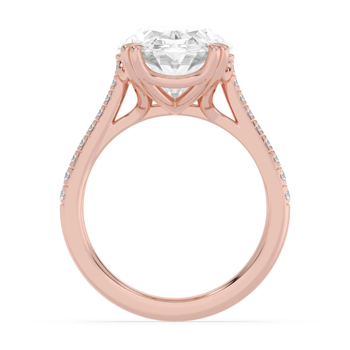 Portofino Oval Grande Engagement Ring - rose gold - detail view - SJR62982OV-R-4