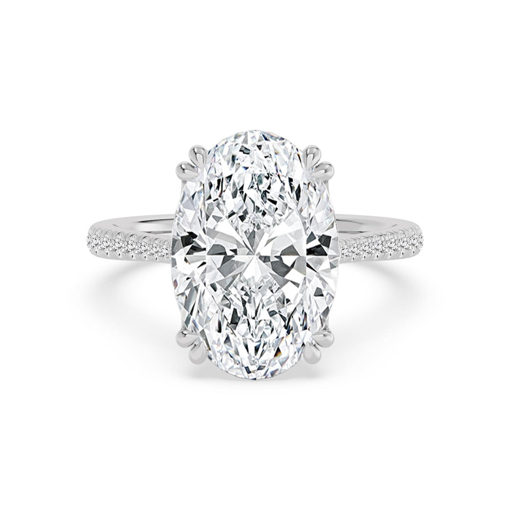 Portofino Oval Grande Engagement Ring - 10ct white gold product-only view 1