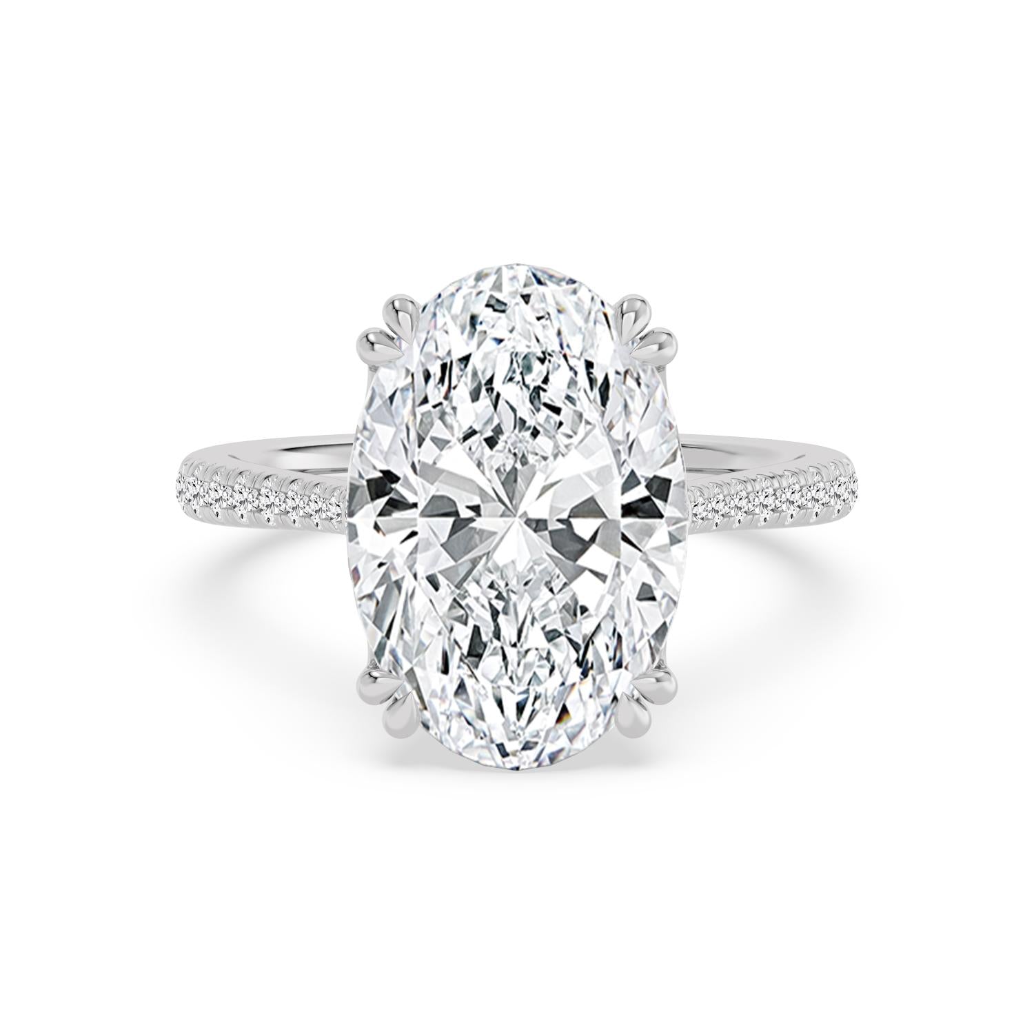 Portofino Oval Grande Engagement Ring - 10ct white gold product-only view 1