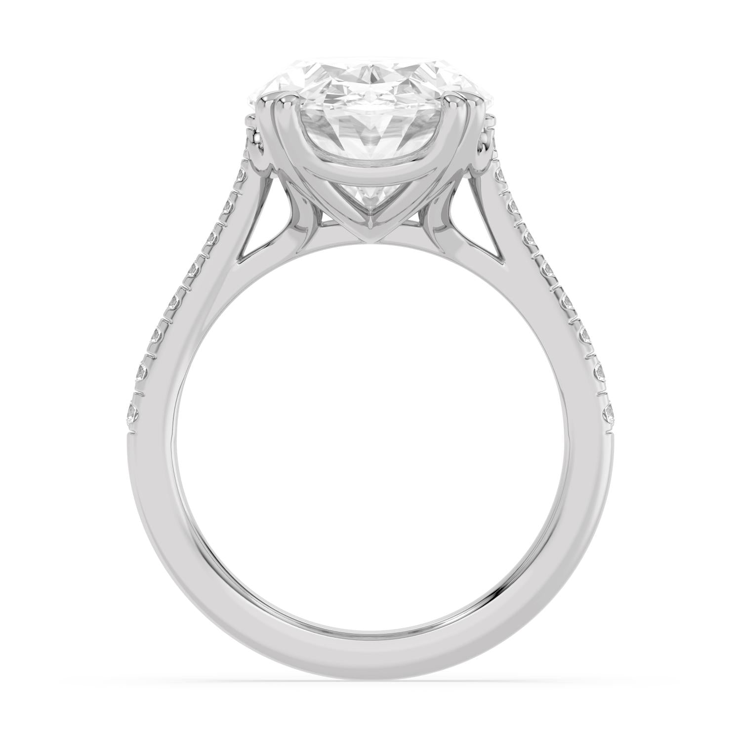 Portofino Oval Grande Engagement Ring - 10ct white gold product-only view 2