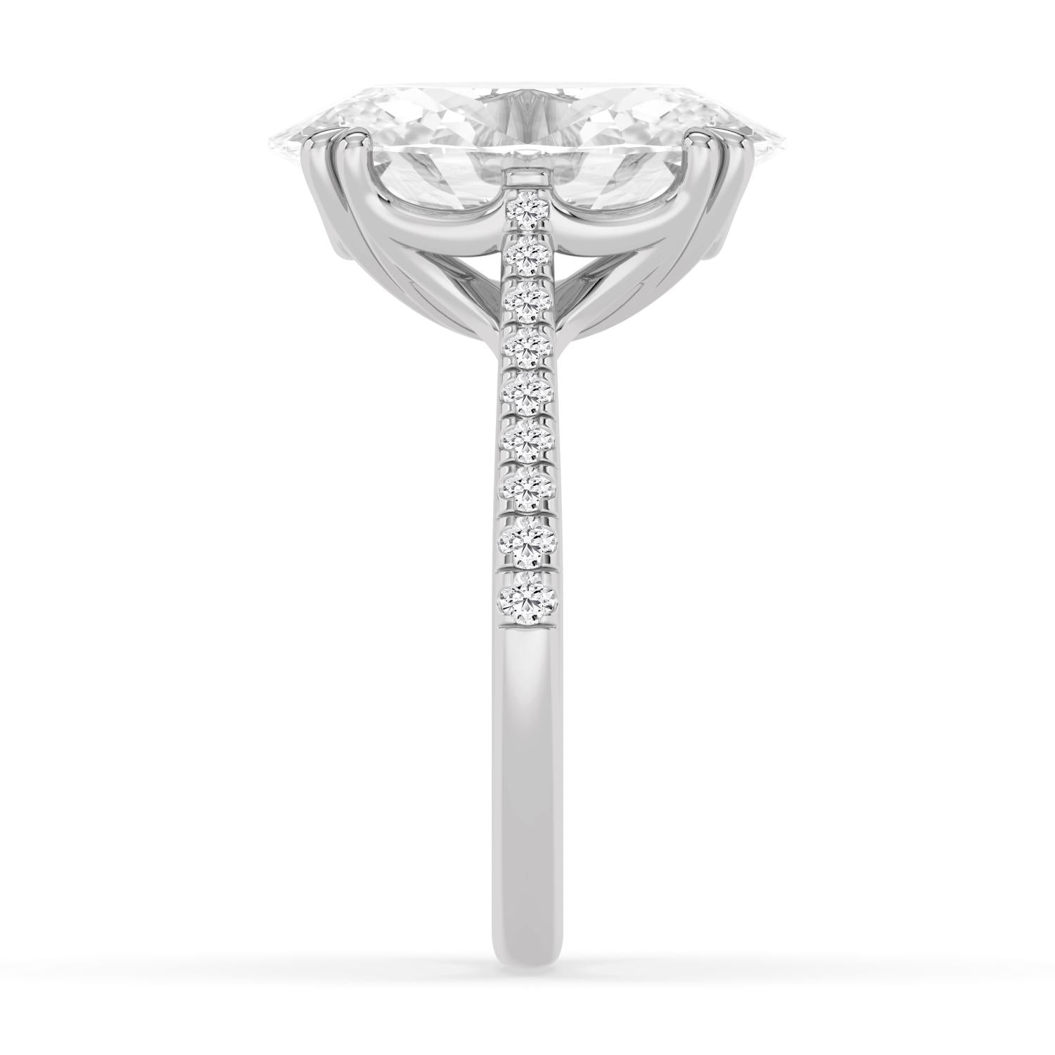Portofino Oval Grande Engagement Ring - 10ct white gold product-only view 3