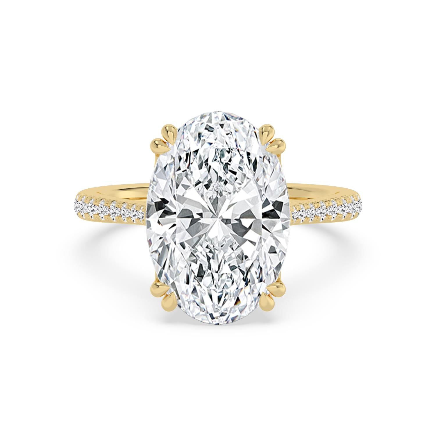 Portofino Oval Grande Engagement Ring - yellow gold - front view