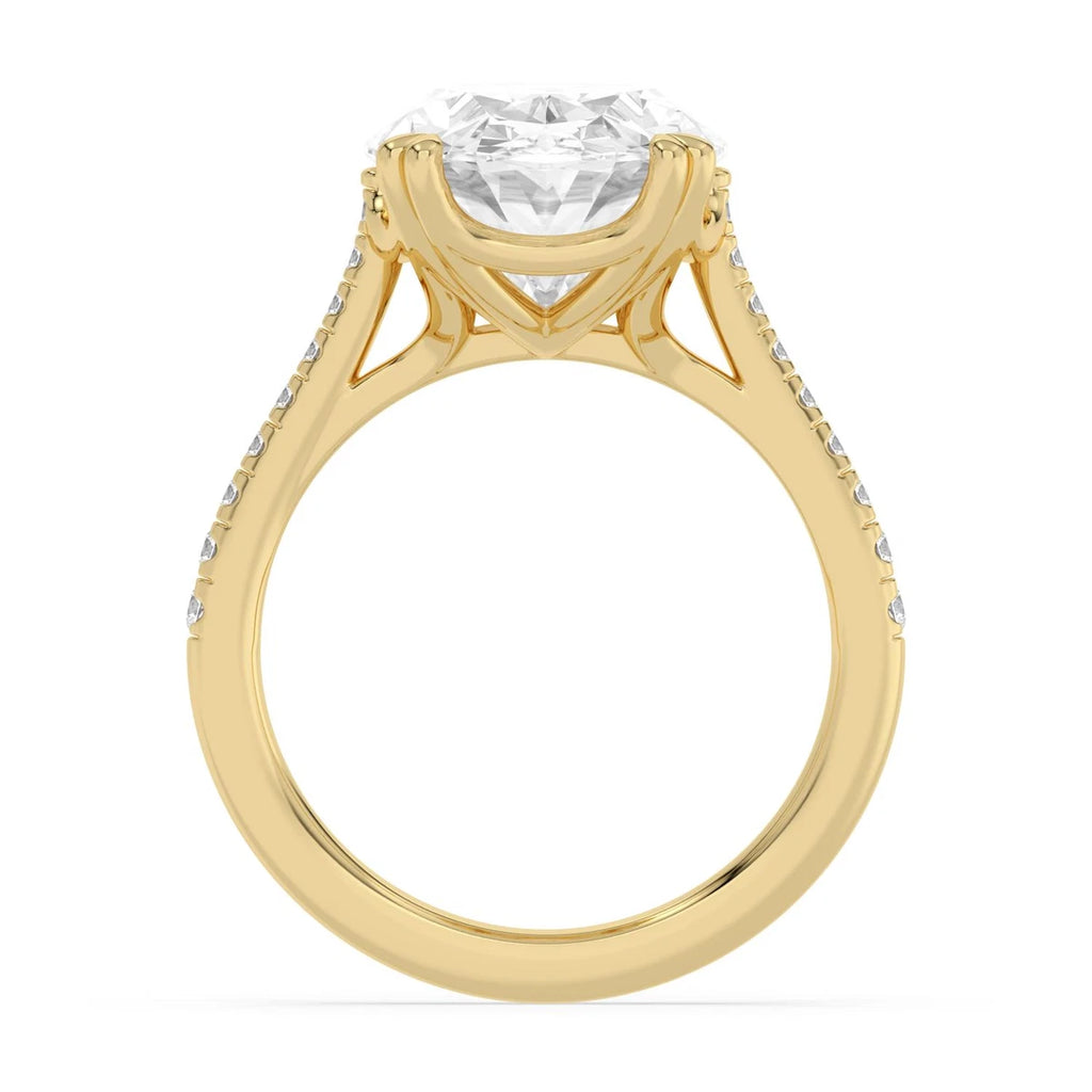 Portofino Oval Grande Engagement Ring - yellow gold - detail view - SJR62982OV-Y-4