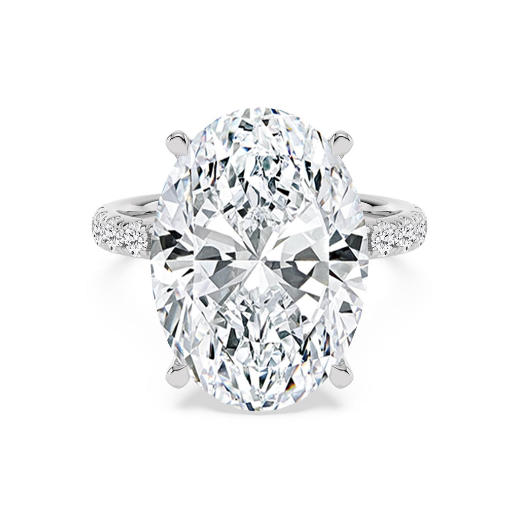 Celestia Oval Hidden Halo Engagement Ring - 10ct white gold product-only view 1