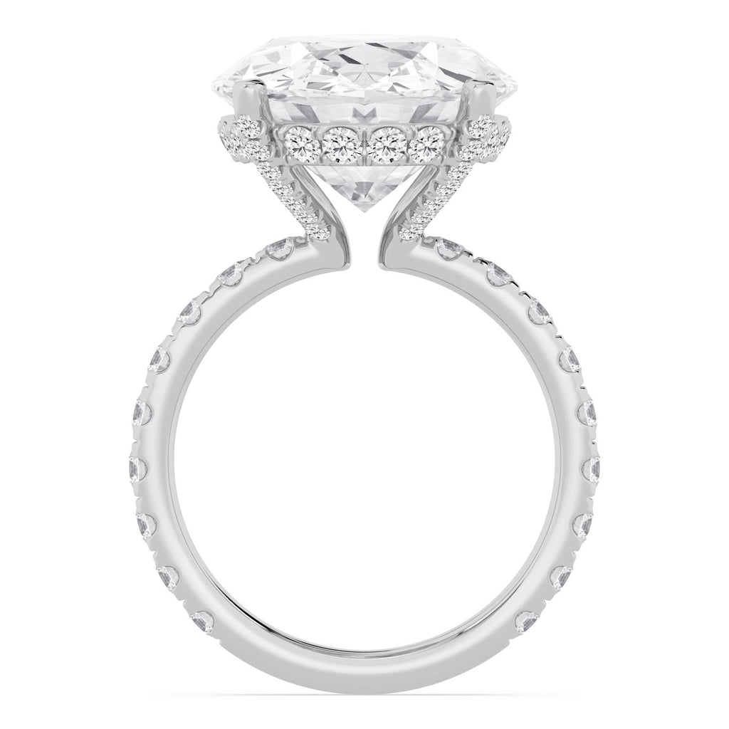 Celestia Oval Hidden Halo Engagement Ring - 10ct white gold product-only view 2