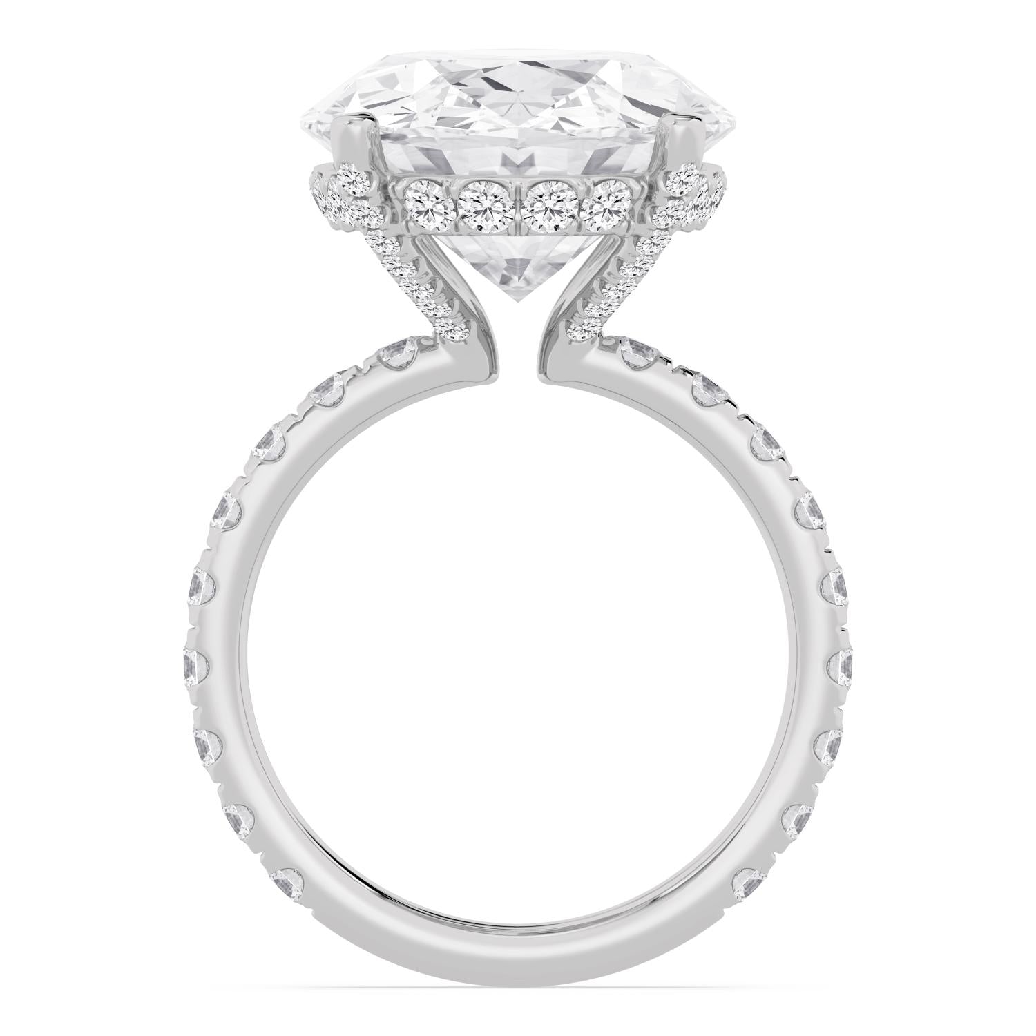 Celestia Oval Hidden Halo Engagement Ring - 10ct white gold product-only view 2