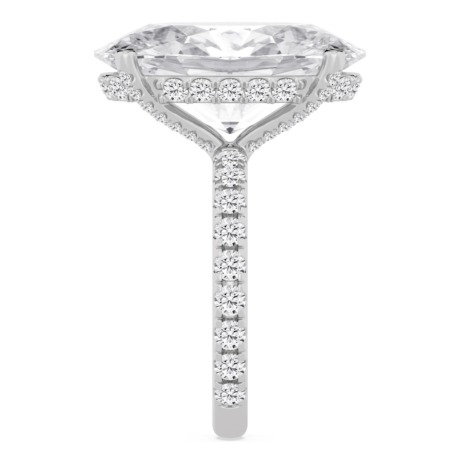Celestia Oval Hidden Halo Engagement Ring - 10ct white gold product-only view 3
