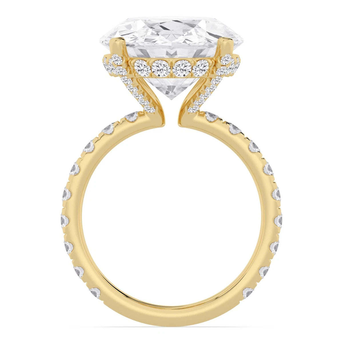 Celestia Oval Hidden Halo Engagement Ring - yellow gold - detail view - SJR63001OVHH-Y-4