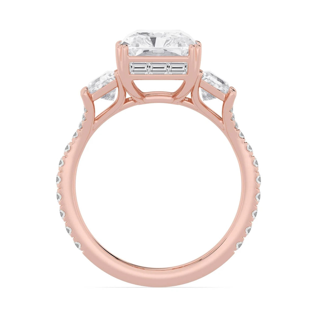 Valentina Radiant Hidden Halo Engagement Ring - rose gold - detail view - SJR63008RDTHH-R-4