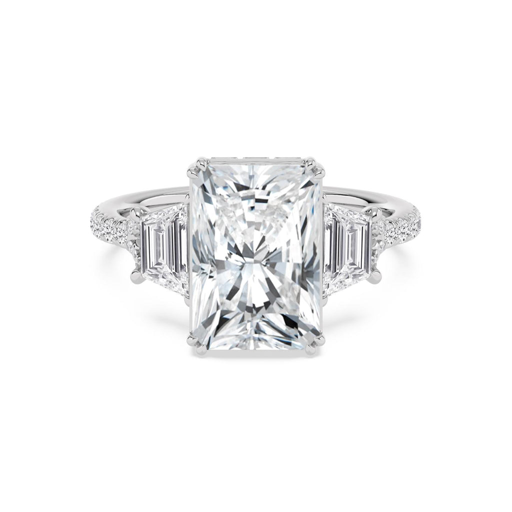 Valentina Radiant Hidden Halo Engagement Ring - 10ct white gold product-only view 1