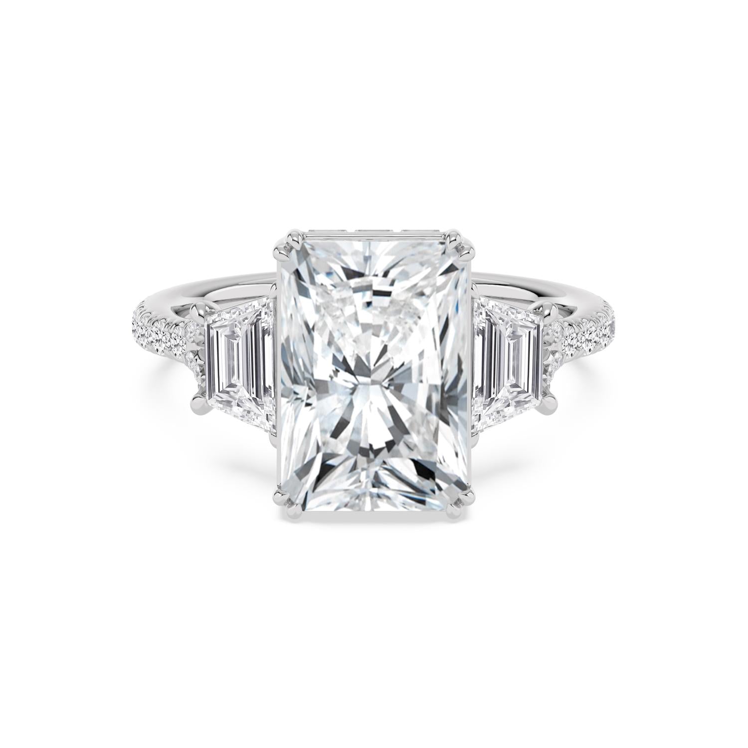 Valentina Radiant Hidden Halo Engagement Ring - 10ct white gold product-only view 1