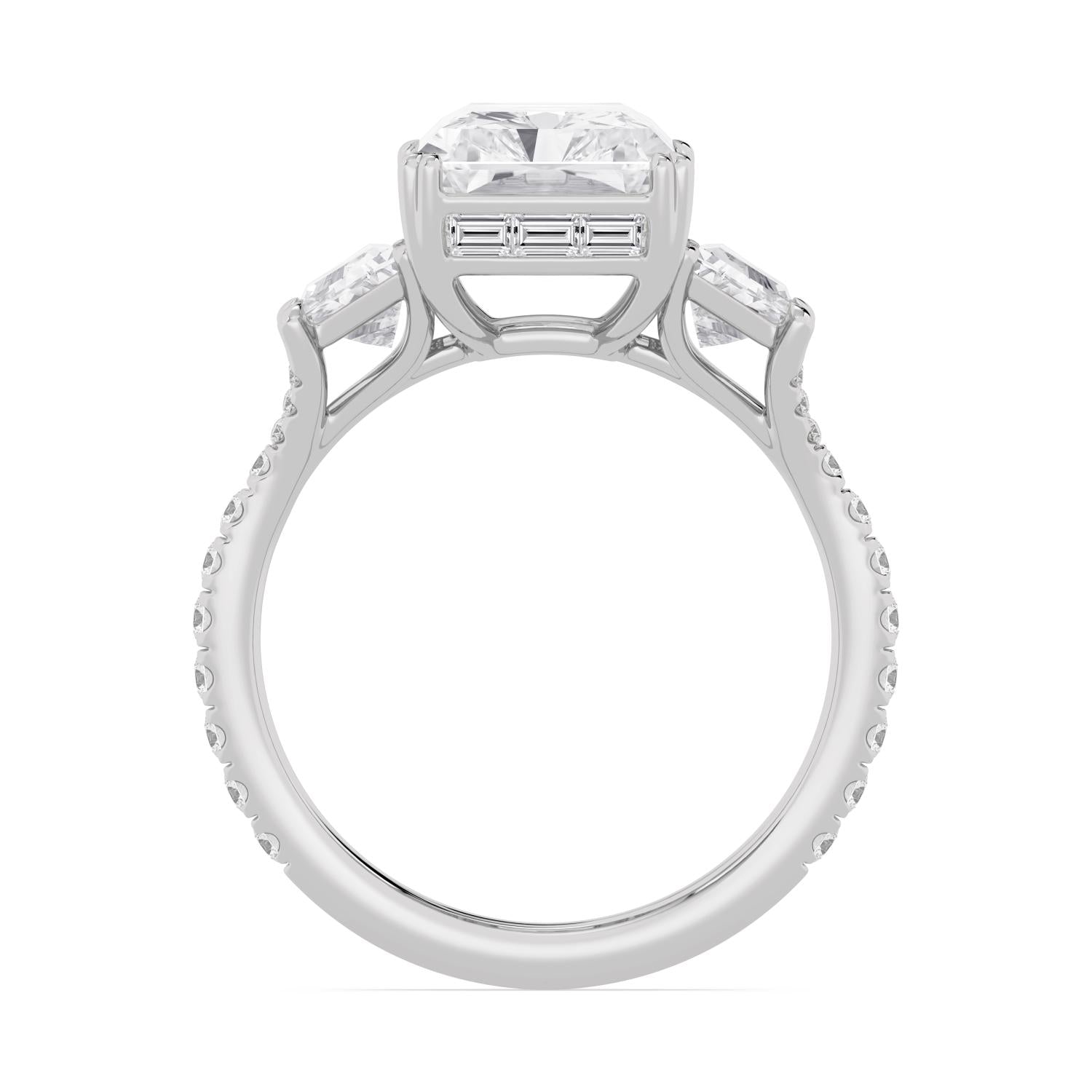 Valentina Radiant Hidden Halo Engagement Ring - 10ct white gold product-only view 2