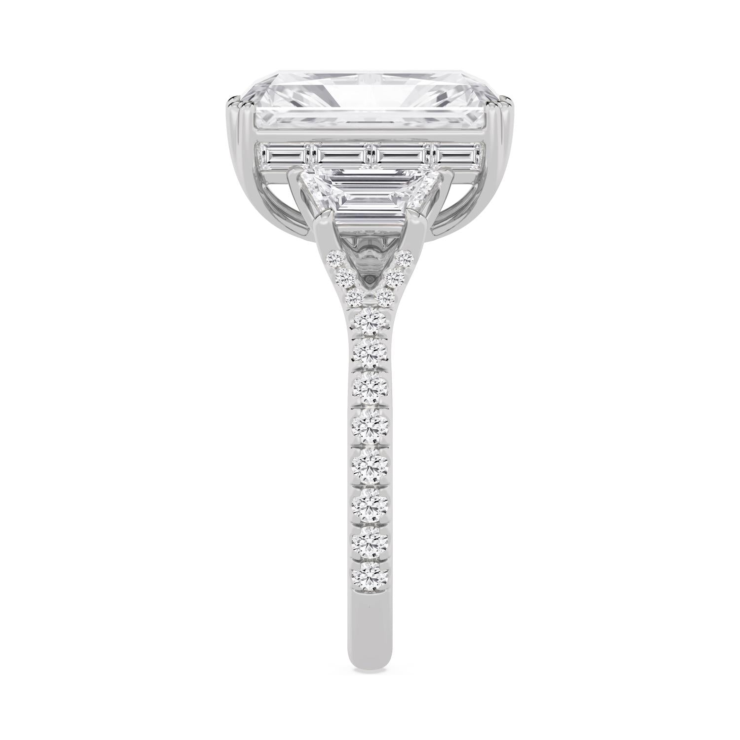 Valentina Radiant Hidden Halo Engagement Ring - 10ct white gold product-only view 3